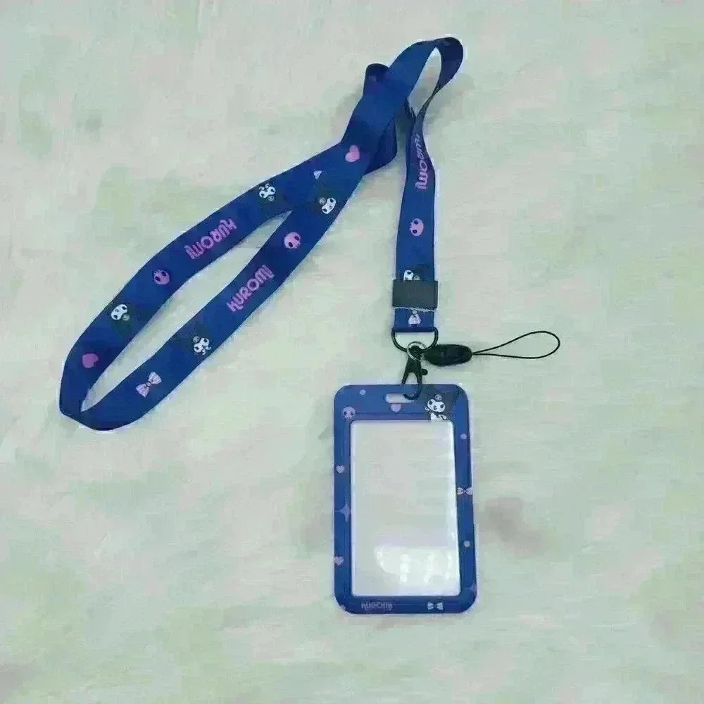 Kuromi Cute Badge Card Holder With Lanyard